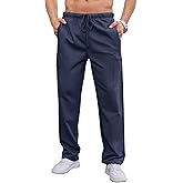 SILKWORLD Sweatpants for Men Zipper Cargo Pockets Joggers Open Bottom Casual Pants for Athletic, Jogging, Running, Workout
