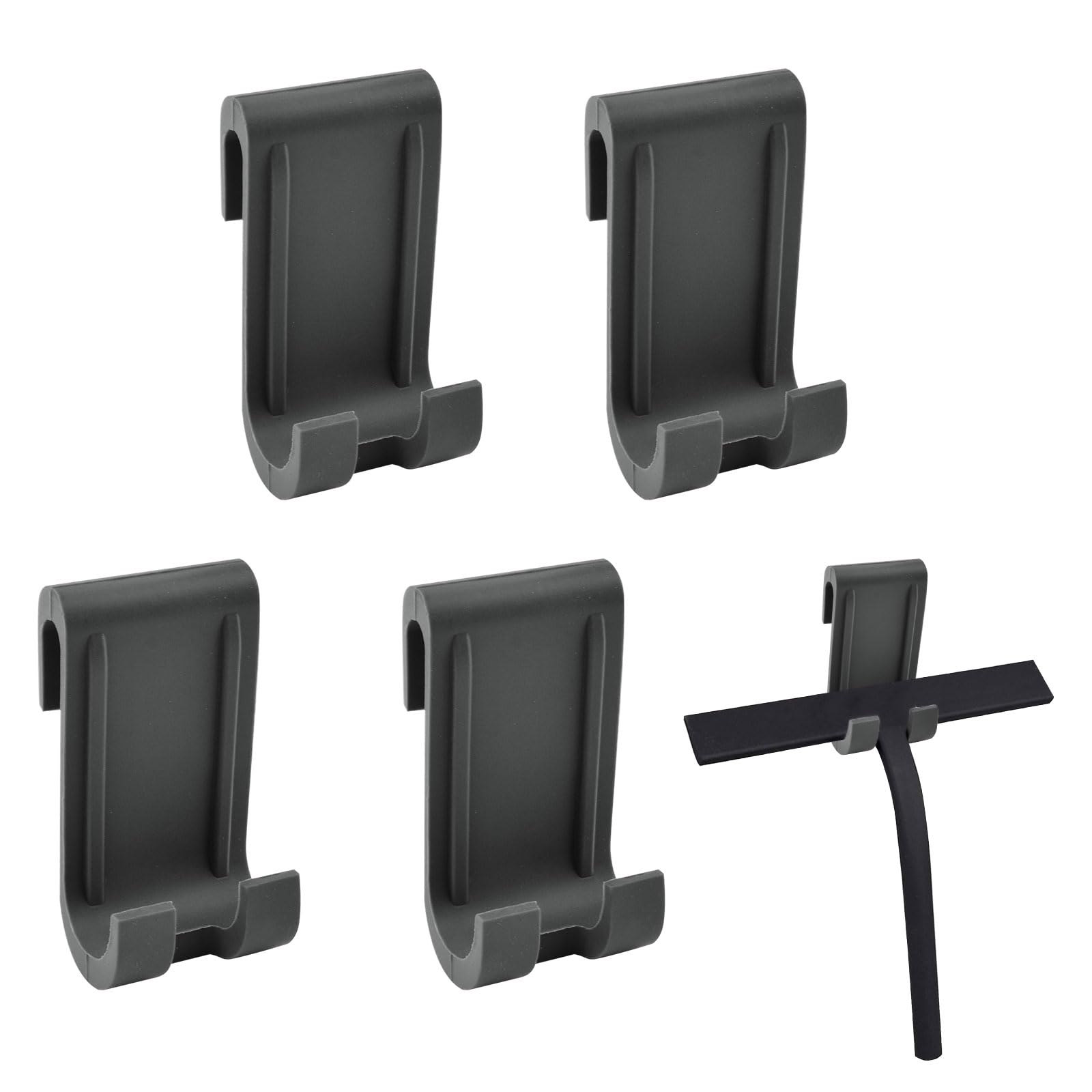 UFURMATE Shower Caddy Hook, 4PCS Silicone Razor Holder Shaver Hooks Shower Door Hook Free Hole Towel Holder Frameless Glass Door Double Towel Hooks