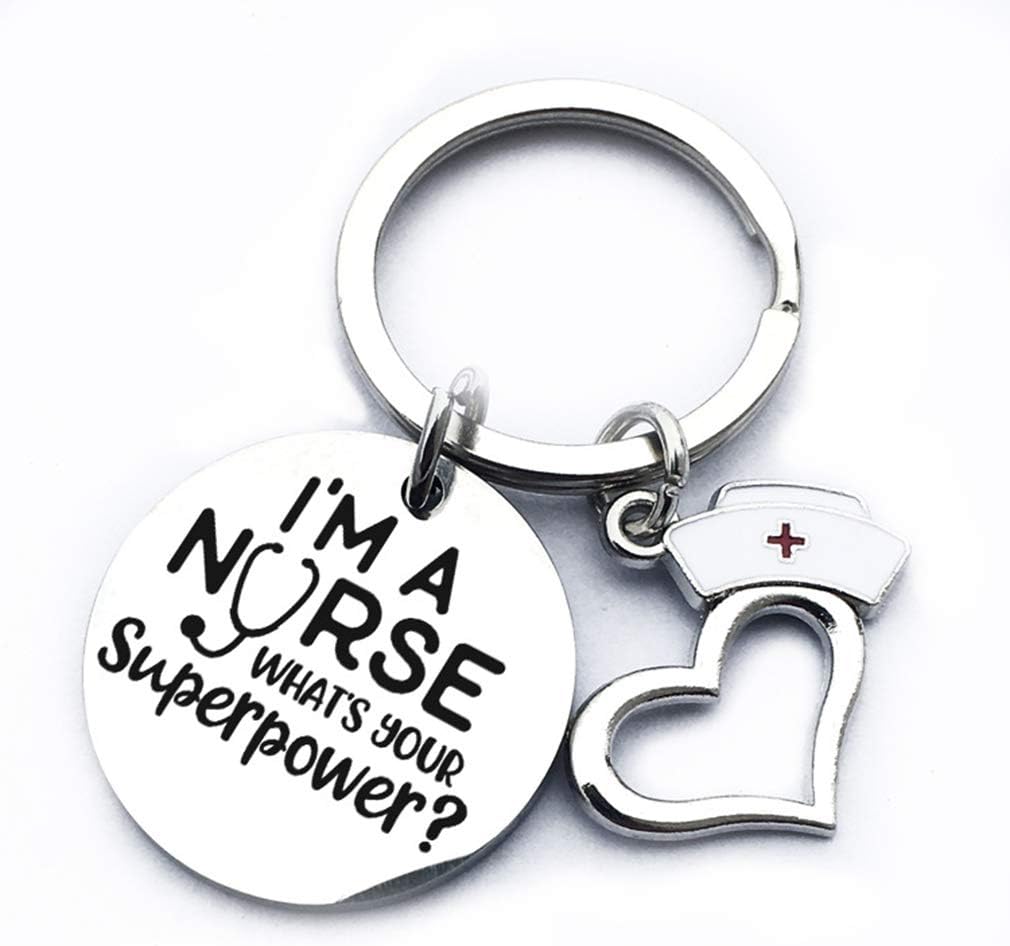 lehao397Nurse Keychain Nurse Hat Heart Charms Keyring Medical Gift for Nurse Jewelry Appreciation Gift