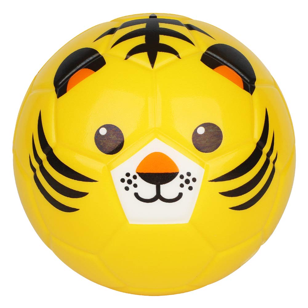 BORPEIN 6 Inches Mini Soccer,Cute Animal Design Soft Foam Ball For Kids Toddlers, Soft and Bouncy,Perfect Size For Kids Playing Dispatched from UK(tiger)