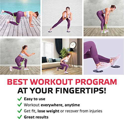 image for sport2people Exercise Resistance Loop Bands Set with Gliding Discs and