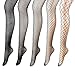 Luxina 5 Pairs Fishnets Stockings Mesh Pantyhose Tights for Women Black High Elasticity