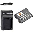DSTE Replacement for NP-BD1 Battery + DC02 Travel and Car Charger Adapter Compatible with Sony Cyber-Shot DSC-G3 DSC-T2 DSC-T70 DSC-T75 DSC-T77 T90 T200 T300 T500 T700 T900 TX1 Camera as NP-FD1