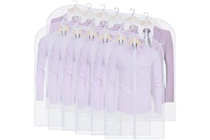 Suit Bags for Closet Storage Garment Bag (24'' x 40'' Set of 12) Clear Garment Bags for Hanging Clothes Plastic Waterproof Su