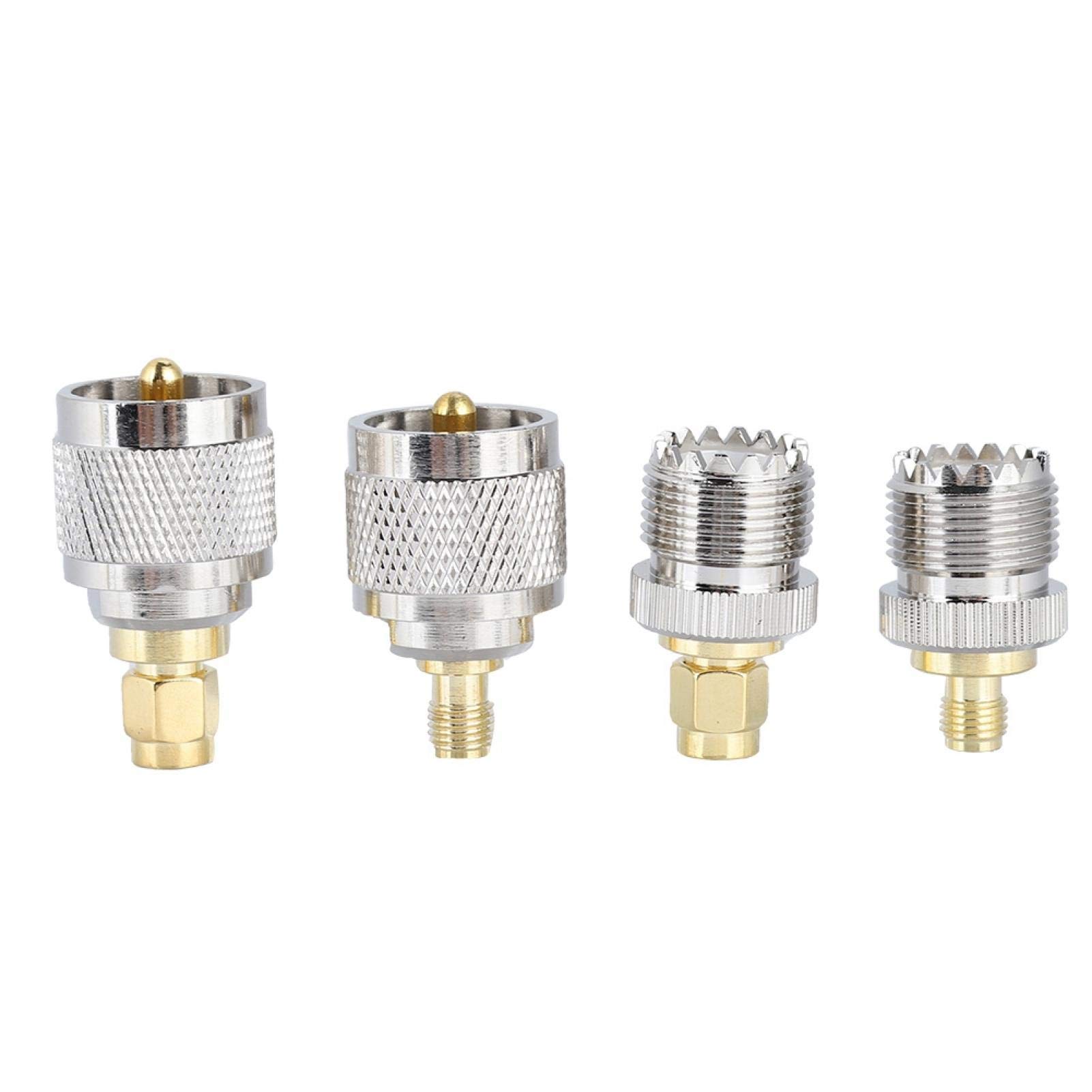 fasient1 4Pcs SMA to UHF Adapter,UHF Male/Female to SMA Female/Male Adapter SO239 PL259 RF Coaxial Adapter Connector for Antennas,Wireless LAN Devices,Coaxial Cables,etc.