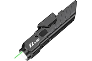 EZshoot 1700 Lumens Tactical Laser Light Combo for Rifle with Magnetic Rechargeable Compatible with Picatinny and M-Rail, Rilfe Flashlight Green Laser Light Combo with Strobe Mode