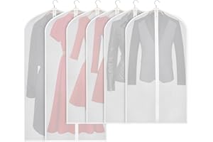 Zilink Hanging Garment Bag Lightweight Suit Bags Dust-Proof (Set of 6) with Study Full Zipper for Closet Storage and Travel [Upgraded Version]