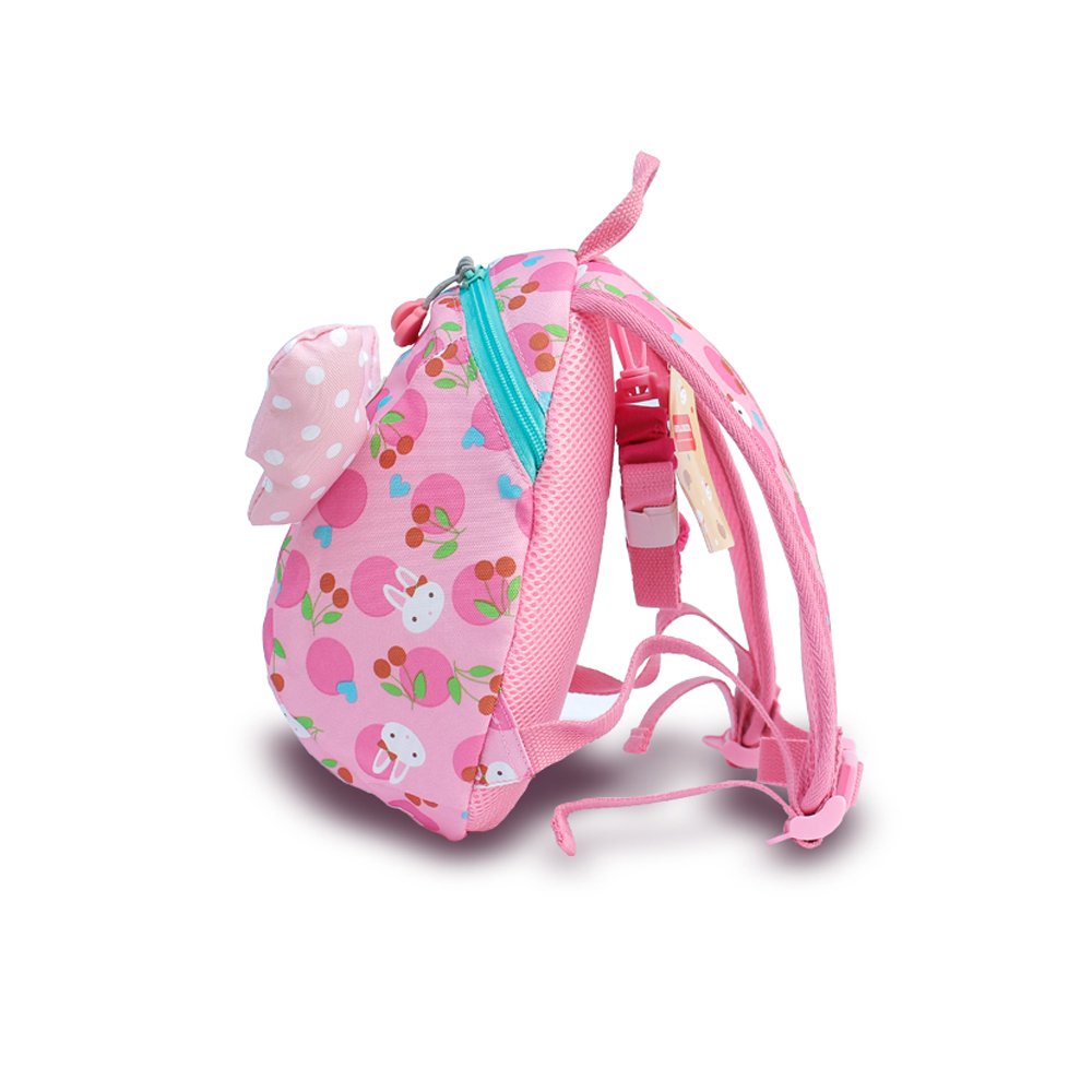 Kids Baby Backpack Anti-lost Travel Shoulder Bag with Safety Leash for Girls Pink
