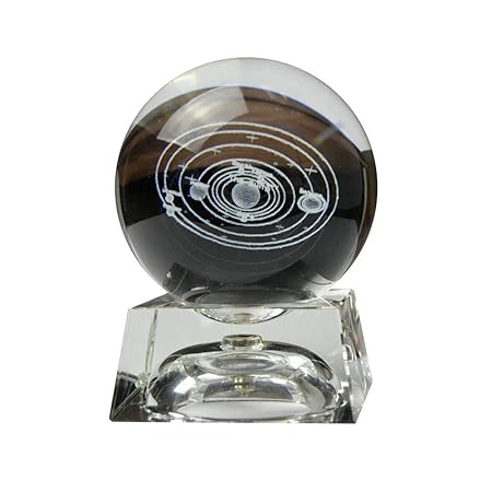 Amazoncom 3d Solar System Crystal Ball With Stand Clear