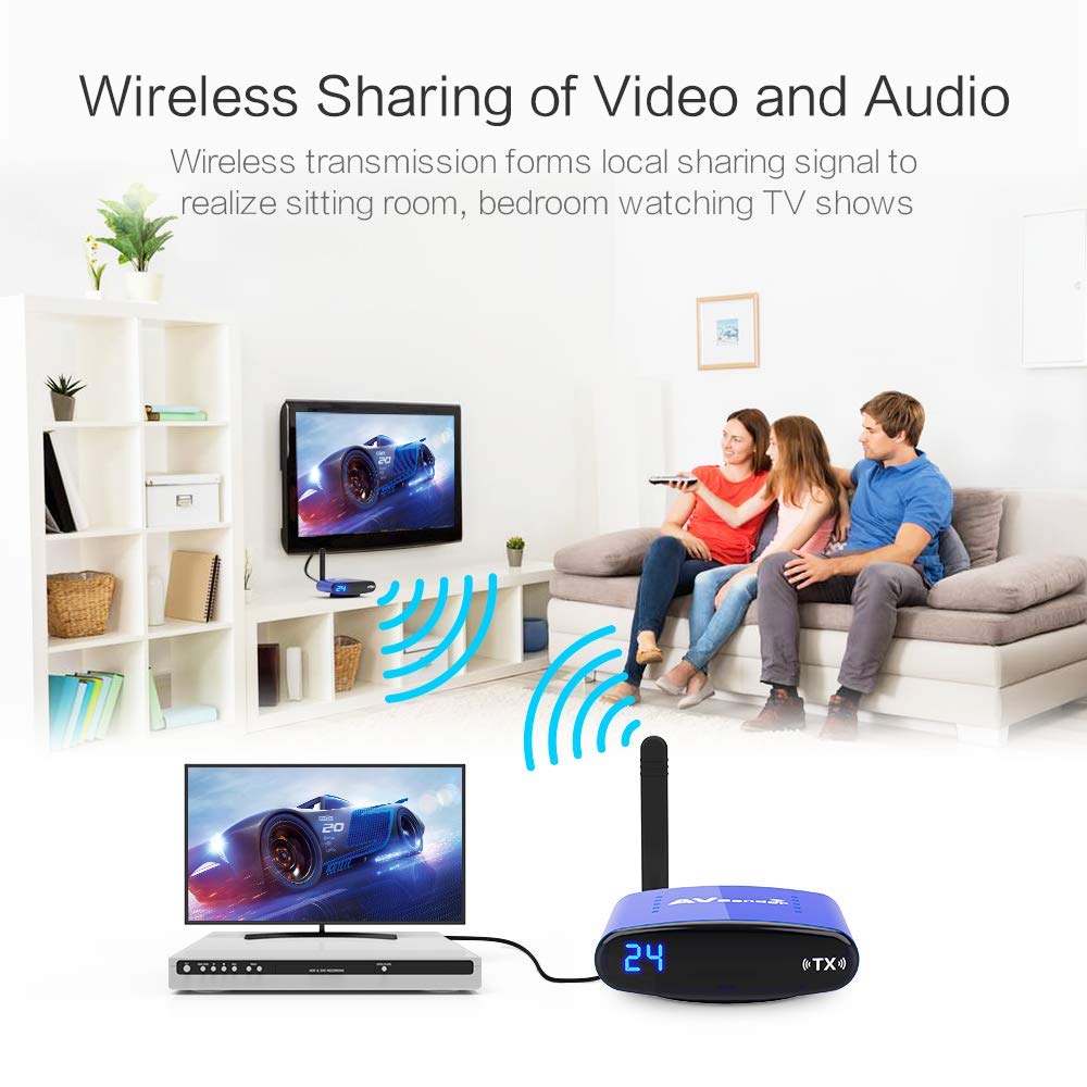 PAKITE Wireless Audio Transmitter & Receiver,PAT535 5.8GHz 24 Channels