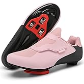 Womens Cycling Shoes Compatible with Peloton Indoor Road Bike Riding Shoes Pre-Installed Delta Cleats Clip Outdoor Pedal