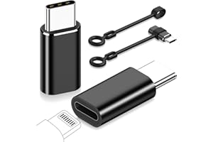 Yoozon for Lightning to USB C Adapter 2 Pack,27W PD Fast Charging for iPhone 15 Pro Max Plus & Data Transfer,for Lightning Female to USB Type C Male Adapter,with Anti-lost Loop,Not for Audio/OTG,Black