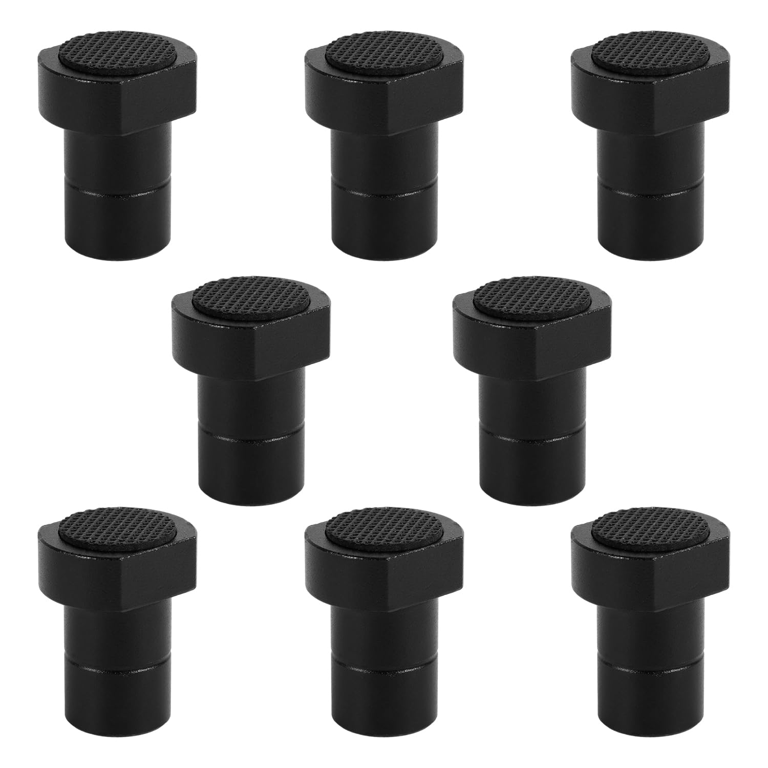 NQEUEPN 8pcs 3/4 Inch (19mm) Aluminum Alloy Bench Dogs, Anti-Slip Workbench MFT Table Stops Woodworking Bench Clamp Accessories for Dog Hole (Black)