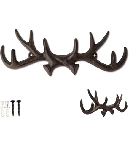 thumbnail image 2 of Deer Animal Shaped Hook Rack 6 Hooks Rail Wall-Mounted 2 of 9