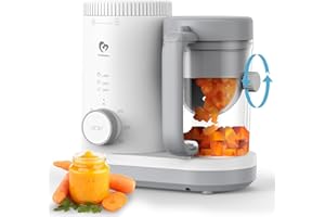 Bellababy Baby Food Maker, Baby Food Processor with Reversible Steaming Basket, Blender, Puree Maker, Baby Steamer, One Butto