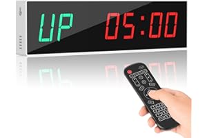 Gym Timer – Dienmern Large Digital Gym Clock Wall with Interval Timer, Countdown/Stopwatch/Digital Timer for Fitness Home Garage Boxing Outdoor Sport