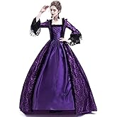 STIOEDYUAN Women's Medieval Queen Vitorian Dress Gothic Ball Gown Renaissance Royal Halloween Fancy Costume