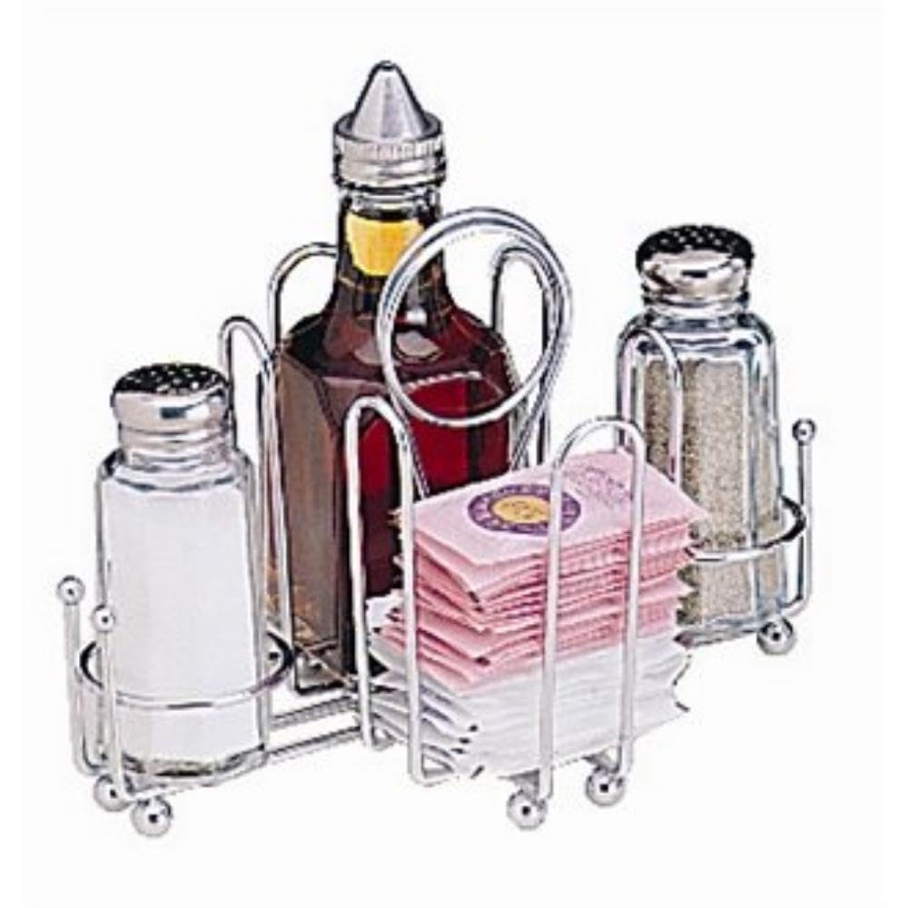 Stalwart C159 Table Organiser, Chrome Plated Wire Cruets Not Included