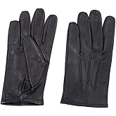 Men's Dress Leather Gloves (Large, Black)