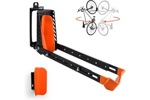 SAMRELAX Swivel Bike Rack Wall Mount, 1 pcs Bike Hanger Wall Mount, Wall Space-Saving Vertical Bike Hanger, Sturdy Bike Storage Rack, Indoor Bicycle Hooks