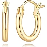 Cendyess 14K Gold Earrings for Women 14K Gold Hoop Earrings for Women Gold Hoop Earring for Womens Hoops Lightweight Classic Hoops Earring for Womens 12/14/16/18/20/25/30/35/40/45/50mm