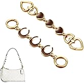 2Pcs Purse Extender Chain Heart Moon Bag Extender Chain Extenders for Handbag Gold Chain Purse Strap Replacement Purse Accessories Bag Charms for Handbags Purse Making Supplies (Brown/Gold)