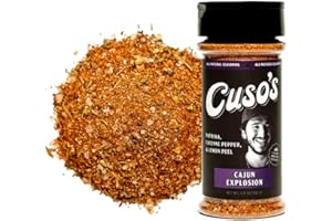 CUSO CUTS Cuso's Cajun Seasoning - Authentic Louisiana Blend for Chicken, Seafood, Jambalaya & Gumbo - All Natural, Non-GMO, No Filler Spice Blend for Grilling & Cooking - 5 oz bottle