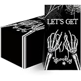 Horaldaily 100Pcs Halloween Paper Napkins, Black Cobweb Skeleton Scary Themed