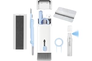CRYSFIY 7 in 1 Electronic Cleaner kit - Keyboard Cleaner, Keyboard Cleaning Kit, Laptop Cleaner with Brush, Electronic Cleaner for Airpods pro/Laptop/Phone/Computer/Screen (Give Away a Flannel Cloth) Blue