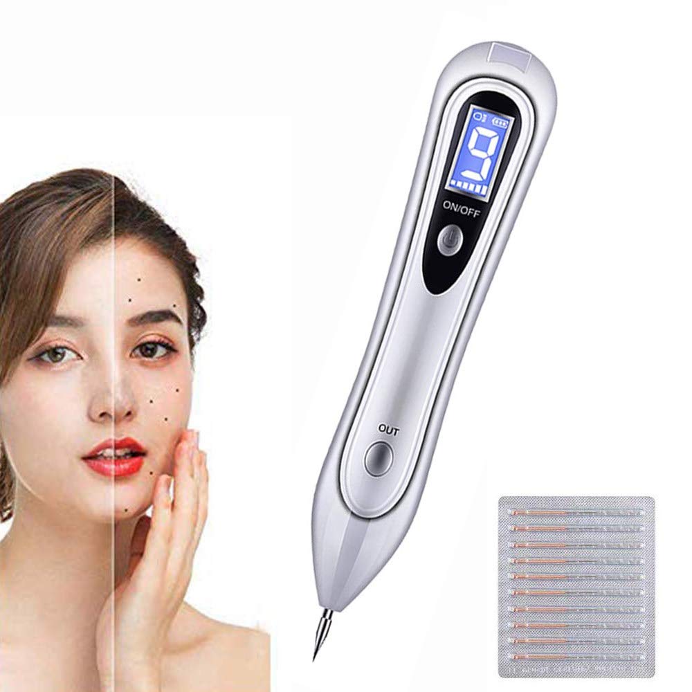 Skin Tags Remover Pen, Mole Remover with 9 Strength Levels &LED Spotlight, Portable Rechargeable Skin Tag Removal Pen for Wart, Freckle, Nevus, Dark Spot and Small Tattoo