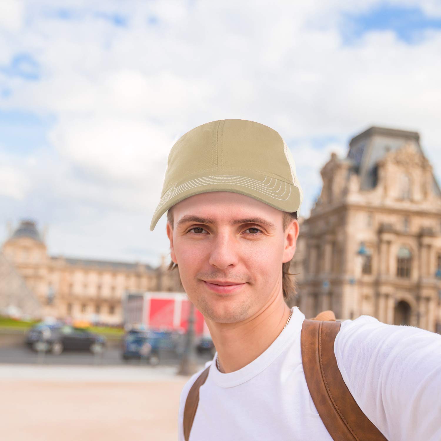 KC Caps Unisex Two Tone Baseball Cap Classic Low Profile Hat Basic Style Mesh Retro Cap