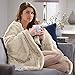 Serta | Electric Heated Faux Fur Throw with 5-Setting Controller (Sand)