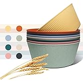 WANBY Large Cereal Bowls Wheat Straw Fiber Salad Bowls Lightweight Unbreakable Dinner Bowls Set Dishwasher & Microwave Safe (8 Pack 54Oz)