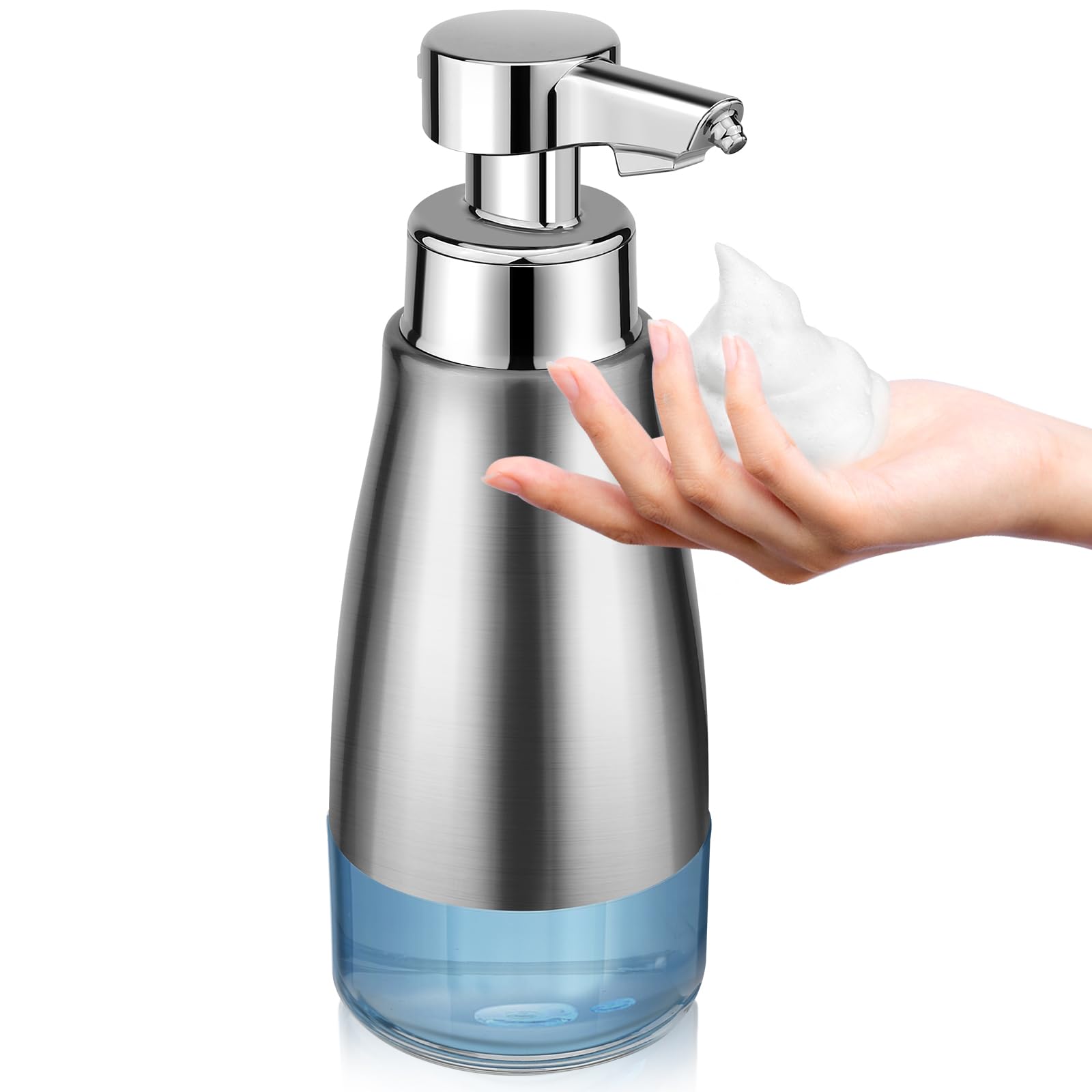 Photo 1 of Blancel Automatic Foaming Soap Dispenser Touchless Stainless Steel Auto Foam Hand Soap Dispenser Hands Free Electric Refillable Silver Soap Dispenser for Bathroom Kitchen