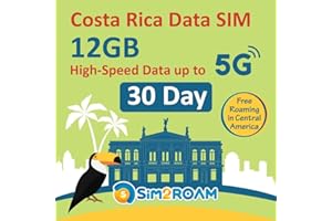 Costa Rica Data ONLY Sim Card 30 Daysl10GB of High-Speed up to 5G internet Data lFree Roaming in El Salvador, Guatemala, Nica