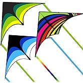 Mint's Colorful Life Delta Kite for Kids & Adults, Extremely Easy to Fly Kite, Best Kites for Beginner