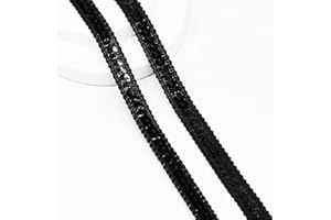 VOOMOLOVE Length10 Yards，Wide 12mm/0.47 inch Black Sequin Ribbon Trim,for Sewing DIY Crafts Costume Home Decorative(Black-12mm)