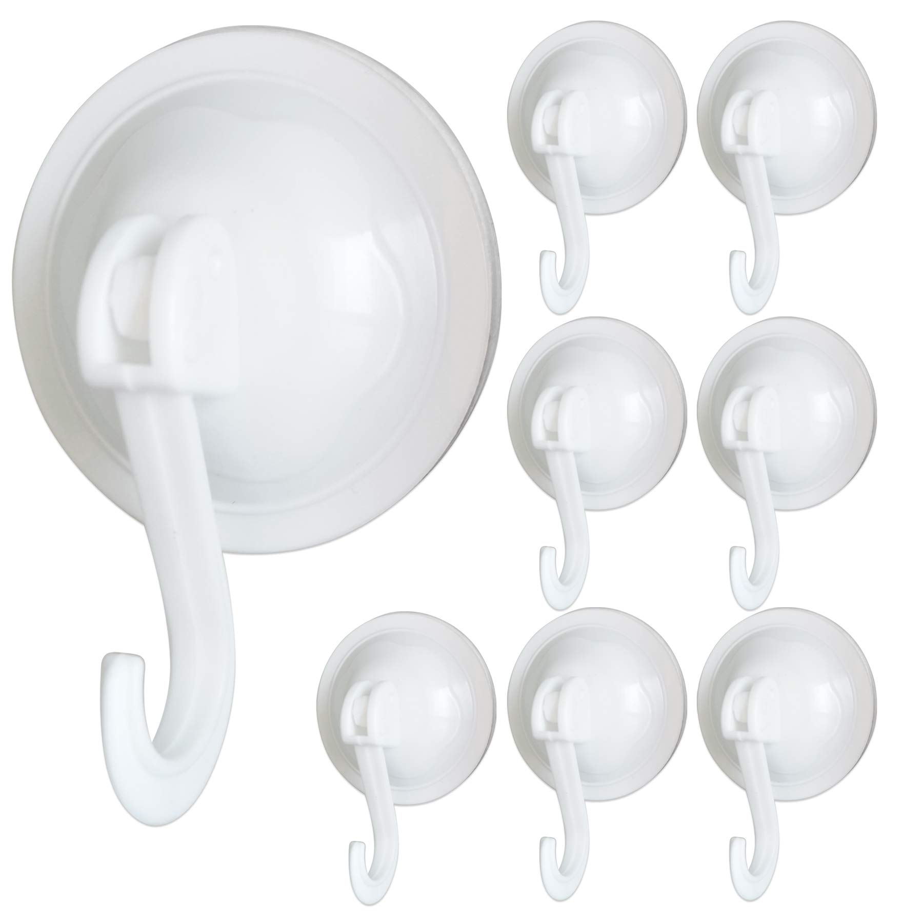 FZGUSYAF Powerful Suction Hooks Vacuum Sucker Hangers Removable Reusable without Nails & Glue for any Smooth Flat Surface Bathroom Kitchen Office - 8 Pack