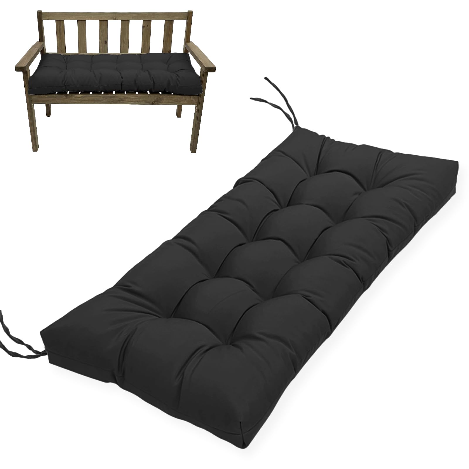 Photo 1 of MTMR Outdoor Bench Cushion-44X19 Water-Repellent Tufted Porch Swing Cushions with High Elasticity PP Cotton and Ties Fade-Resistant Patio Outdoor Chair Cushion 