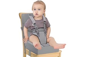 CAVWVTYU Booster Seat for Kitchen Chair at Table - Toddler Harness Seat Straps High Back PU Ease of Cleaning Sturdy Booster Seat for Dining Table for Kid Child Baby