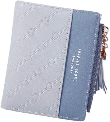 Amazon Kingsie 二つ折り財布 レディース ウォレット 軽量 小型 薄型 小銭入れ タッセル付き かわいい グレー 財布