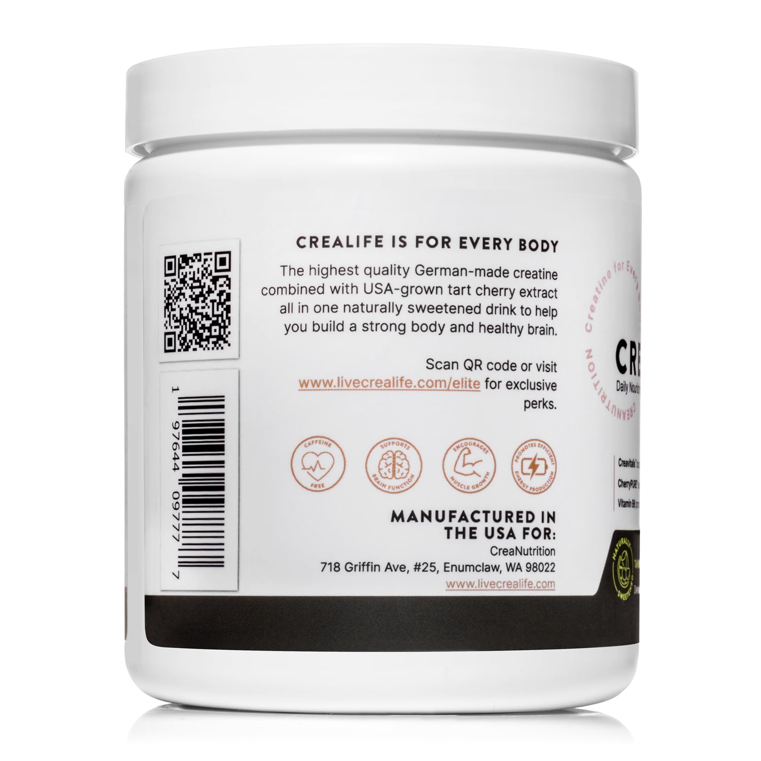 German Micronized Creatine + USA Tart Cherry + Vitamin B6 - Pre and Post Workout Supplement for Women & Men, Tart Cherry Lime Flavor, Caffeine-Free Nourishment for Body and Brain