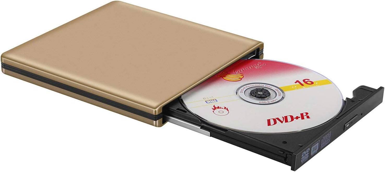 Guamar External DVD Drive, USB 3.0 CD/DVD-RW Writer Burner All-Aluminum Ultra Slim Portable DVD Drive Compatible Laptop and Desktop PC Windows Linux OS Mac MacBook Pro