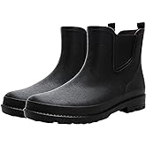 pfoosnd Mens Rain Boots Ankle Rubber Rain Boot Mens Waterproof Ankle Water Boots for Men Waterproof Garden Boots