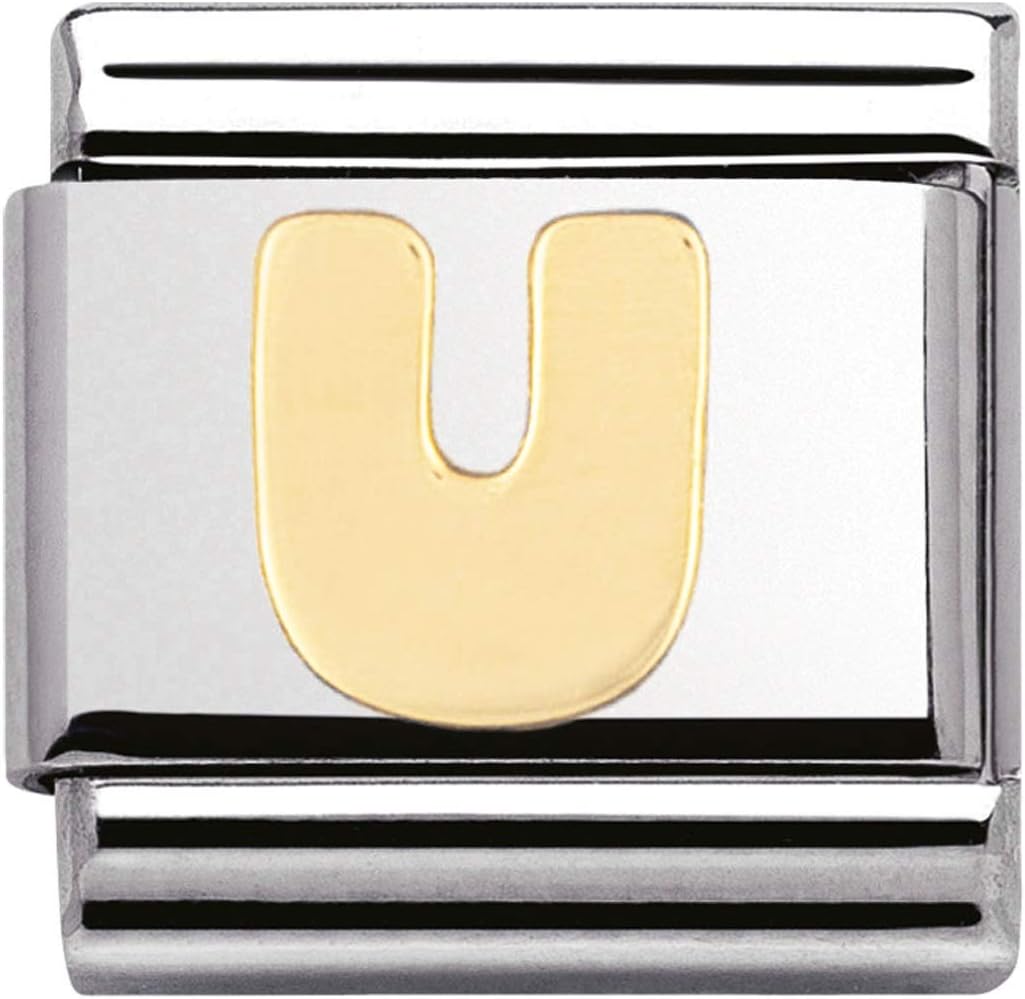 Create your bracelet Letters and Nomination Bases in steel and 18 kt Gold Made in Italy