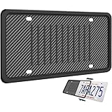 Silicone License Plate Frame, Universal American Auto License Plate Holder, Rust-Proof Rattle-Proof Weather-Proof with 3 Drai