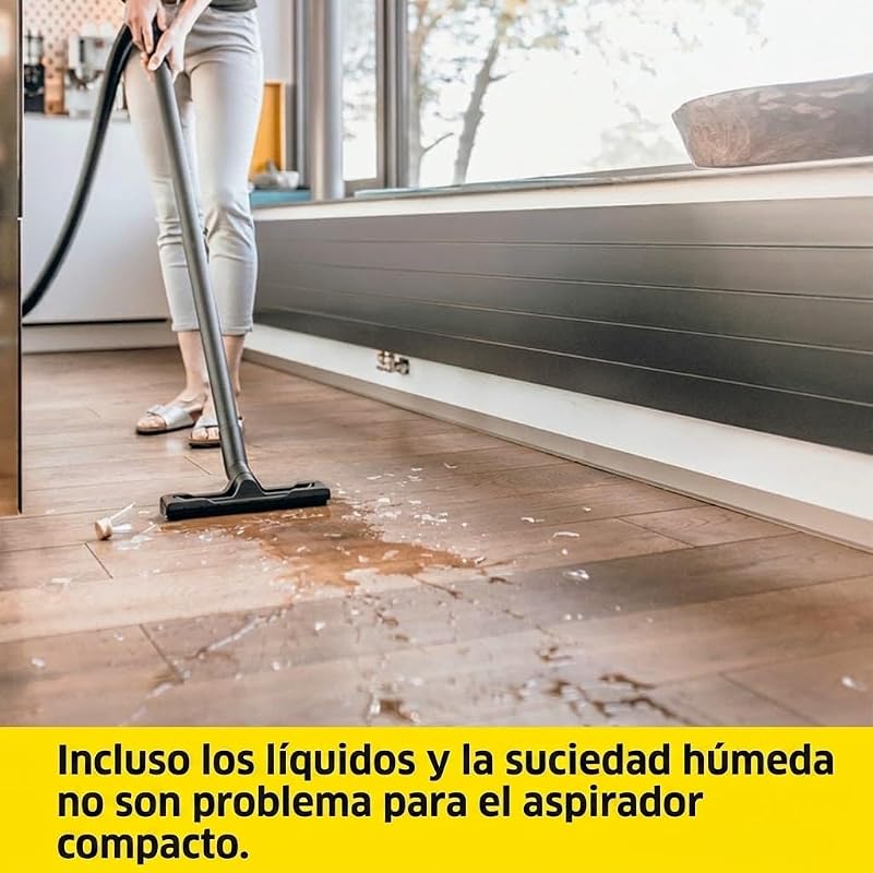 , Aspirador en seco y húmedo WD 2 Plus V-12/4/18/C, Potencia 1000 W, Incluye Filtros y Boquilla para Suelo y Ranuras, Yellow/Black, Depósito de plástico 12 l, Manguera aspiración 1,8 m