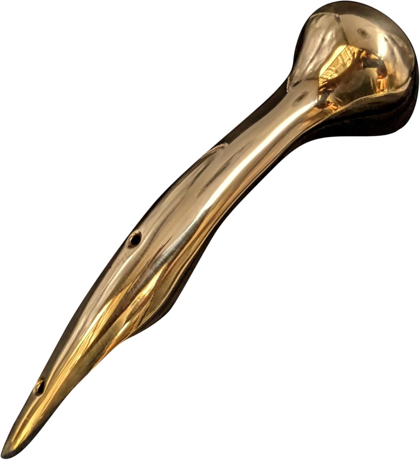 Photo 1 of (1) Hames Solid Brass Walking Stick Cane Handle Traditional 8" Long 3 Hole Model …