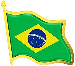 Brazil Flag Lapel Pin - Enamel Metal National Badge