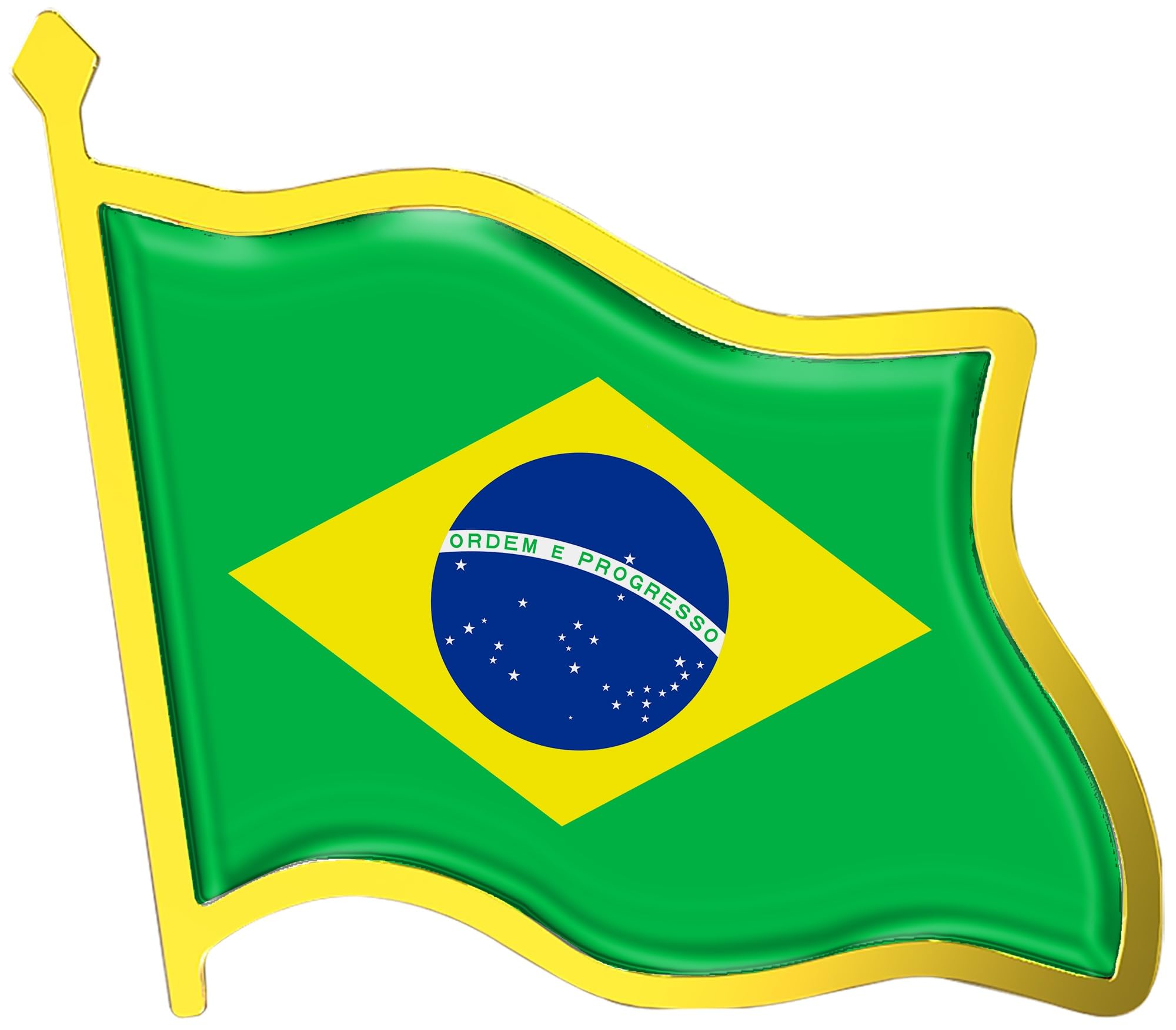 Brazil Flag Lapel Pin - Enamel Metal National Badge